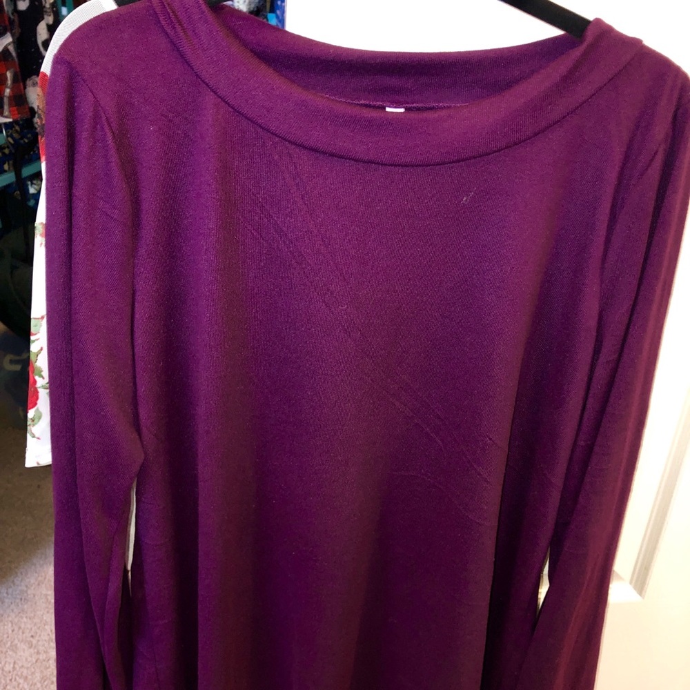 Almost cashmere soft, mulberry mock turtleneck